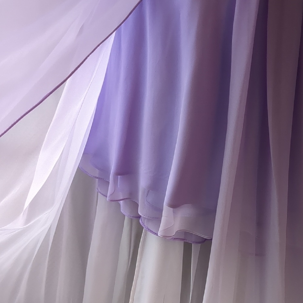 Elegant Purple and White Ombre Strapless Gown - Picture 9 of 11